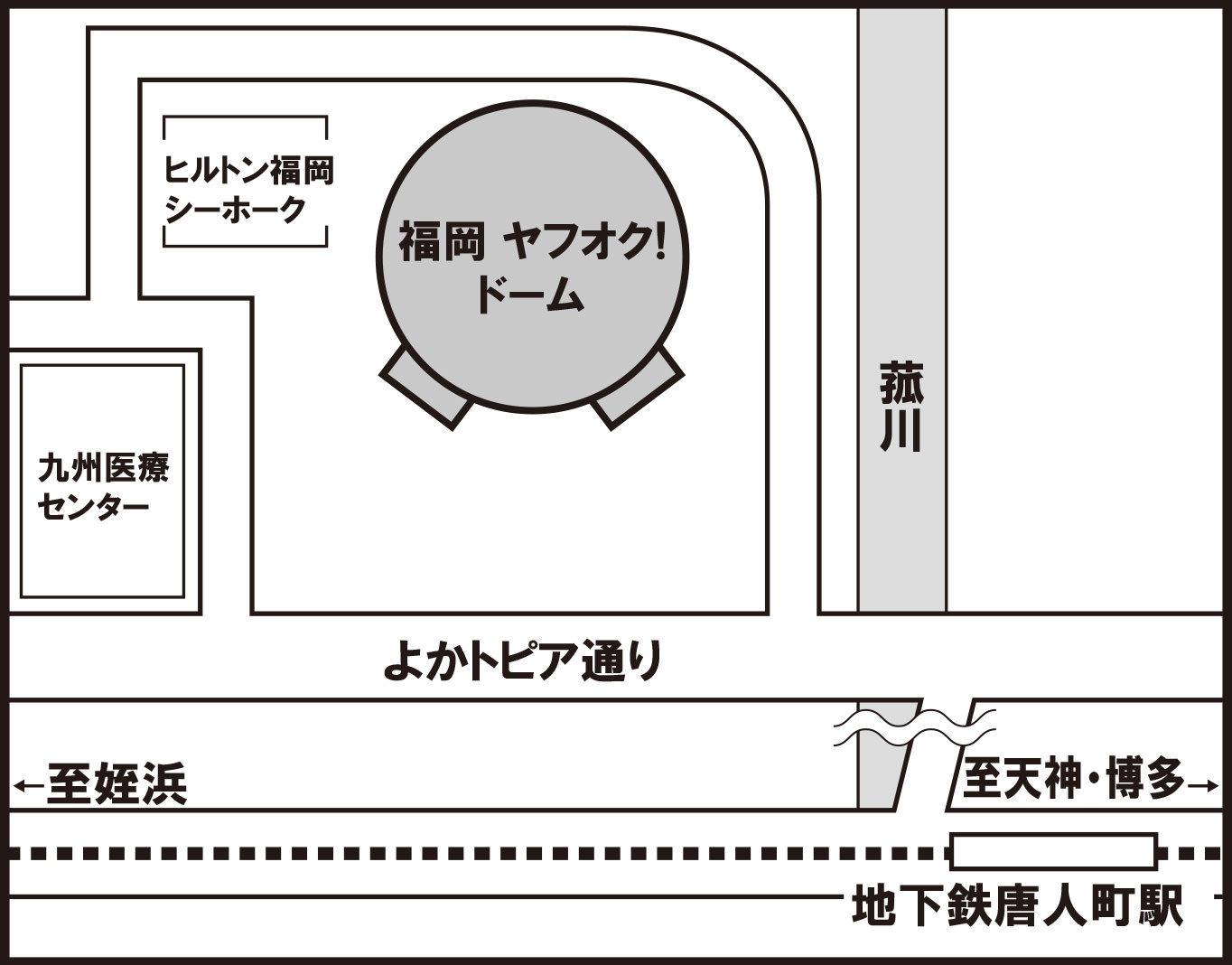 福岡 ヤフオク!ドーム地図